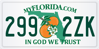 FL license plate 2992ZK