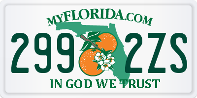 FL license plate 2992ZS
