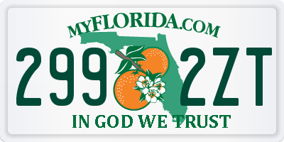 FL license plate 2992ZT