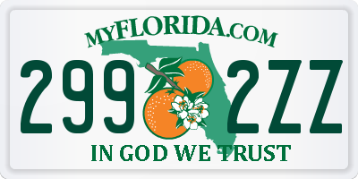 FL license plate 2992ZZ