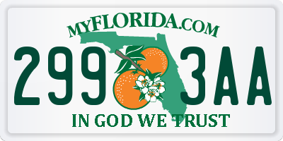 FL license plate 2993AA