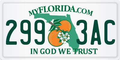 FL license plate 2993AC