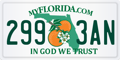 FL license plate 2993AN
