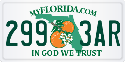 FL license plate 2993AR