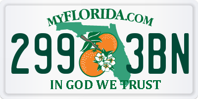 FL license plate 2993BN