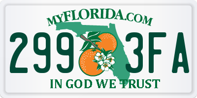 FL license plate 2993FA