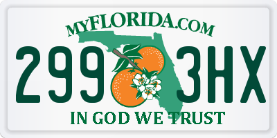FL license plate 2993HX
