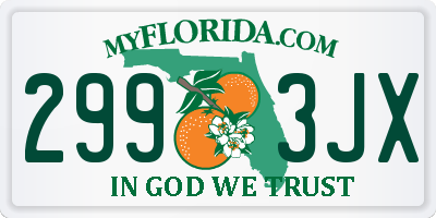 FL license plate 2993JX