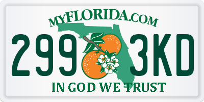FL license plate 2993KD