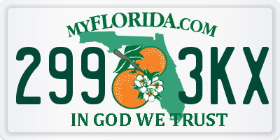 FL license plate 2993KX