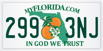 FL license plate 2993NJ