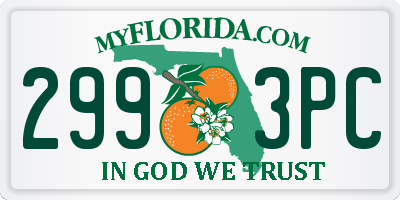FL license plate 2993PC