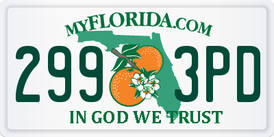 FL license plate 2993PD