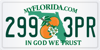 FL license plate 2993PR