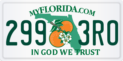 FL license plate 2993RO