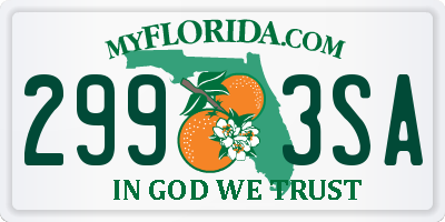 FL license plate 2993SA