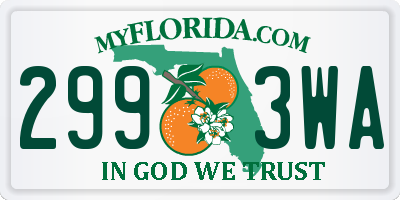 FL license plate 2993WA