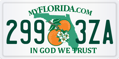 FL license plate 2993ZA