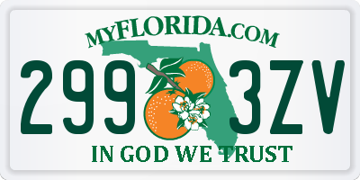 FL license plate 2993ZV