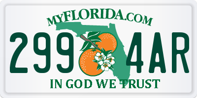FL license plate 2994AR