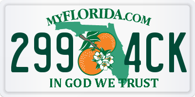 FL license plate 2994CK