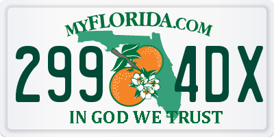 FL license plate 2994DX