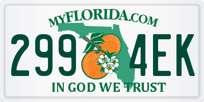 FL license plate 2994EK