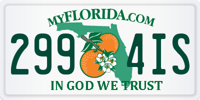 FL license plate 2994IS
