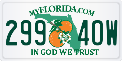 FL license plate 2994OW