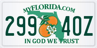 FL license plate 2994OZ