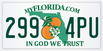 FL license plate 2994PU