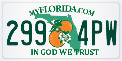 FL license plate 2994PW