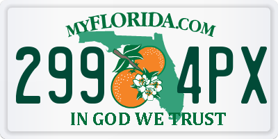 FL license plate 2994PX