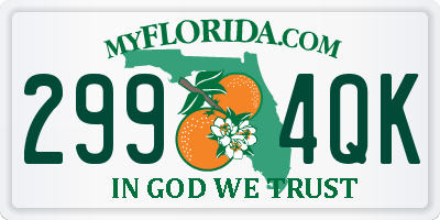 FL license plate 2994QK