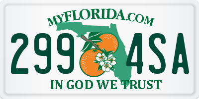 FL license plate 2994SA