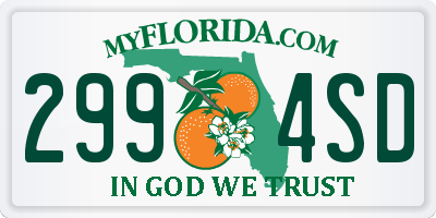 FL license plate 2994SD