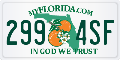 FL license plate 2994SF
