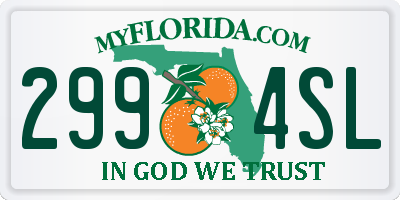 FL license plate 2994SL