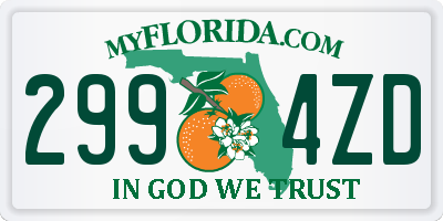 FL license plate 2994ZD