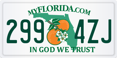 FL license plate 2994ZJ