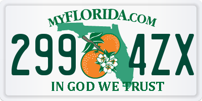 FL license plate 2994ZX