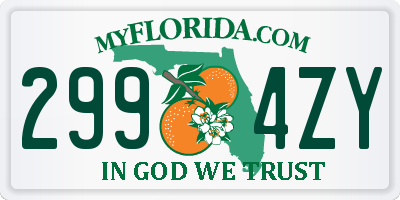 FL license plate 2994ZY