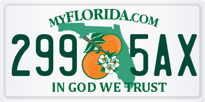 FL license plate 2995AX