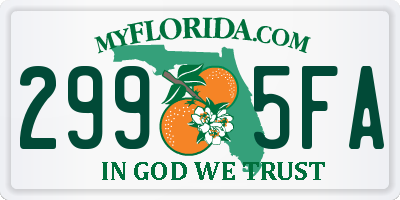 FL license plate 2995FA