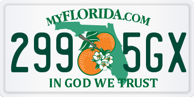 FL license plate 2995GX
