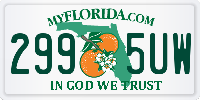 FL license plate 2995UW