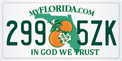FL license plate 2995ZK