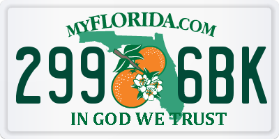 FL license plate 2996BK