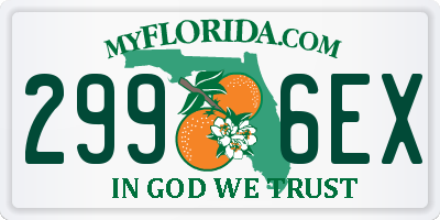FL license plate 2996EX
