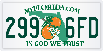 FL license plate 2996FD